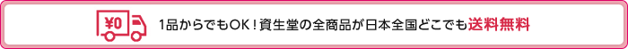 1品からでもOK!資生堂の全商品が日本全国どこでも送料無料