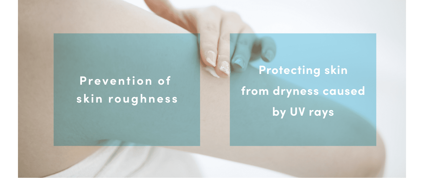 Prevention of skin roughness Protecting skin from dryness caused by UV rays