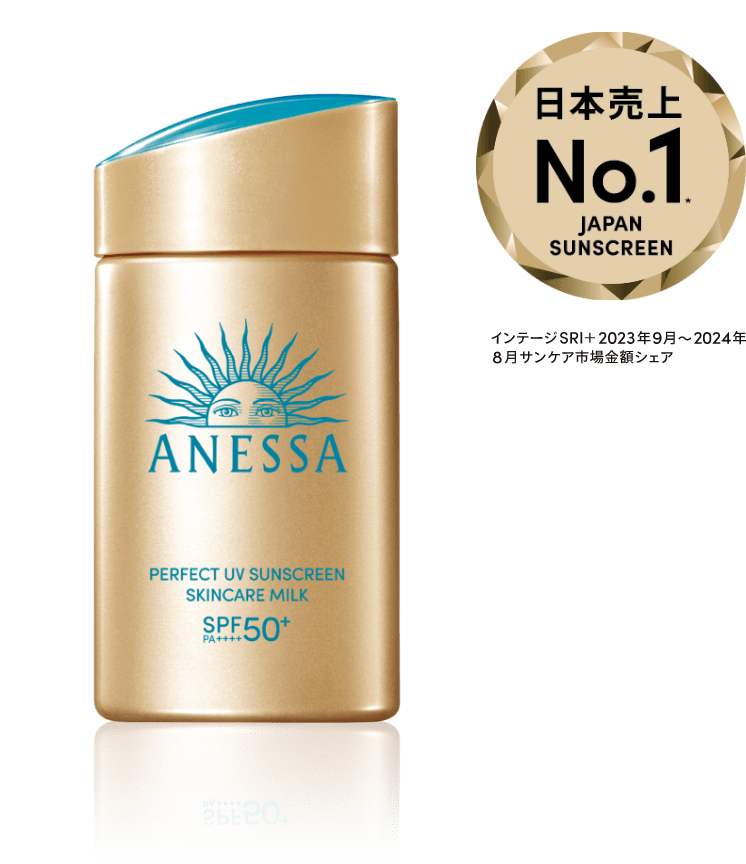 日本売り上げNo.1　Japan SUNSCREEN インテージSRI+ 2023年9月〜2024年8月サンケア市場金額シェア