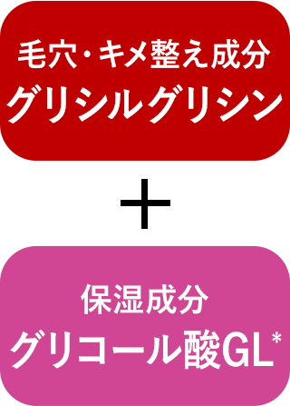 毛穴・キメ整え成分 グリシルグリシン + 保湿成分 グリコール酸GL*