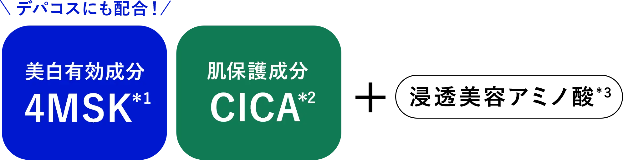 美白有効成分4MSK 肌保護成分CICA + 浸透美容アミノ酸