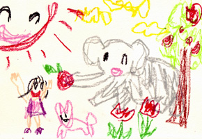 お子様の描いた絵を記念に