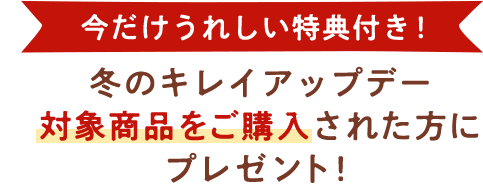 今だけうれしい特典付き！ 冬のキレイアップデー 対象商品をご購入された方に プレゼント！