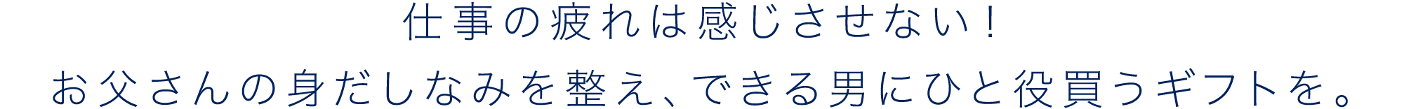 仕事の疲れは感じさせない!お父さんの身だしなみを整え、できる男にひと役買うギフトを。