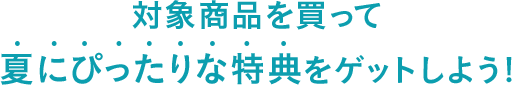 対象商品を買って夏にぴったりな特典をゲットしよう!