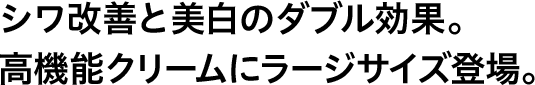 シワ改善と美白のダブル効果。高機能クリームにラージサイズ登場。