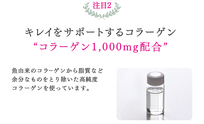 注目2キレイをサポートするコラーゲン “コラーゲン1,000mg配合”