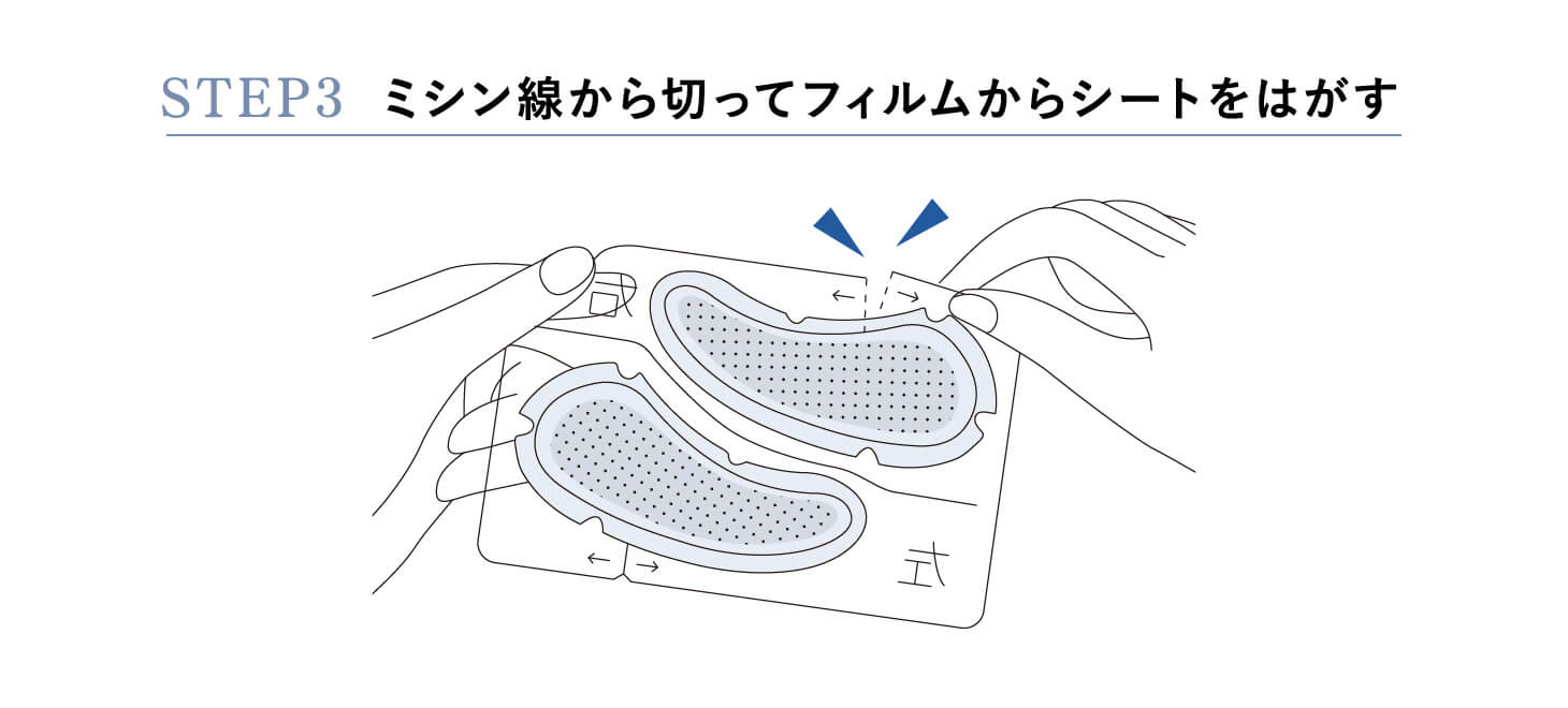 STEP3 ミシン線から切ってフィルムからシートをはがす