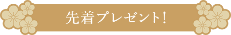 先着プレゼント！