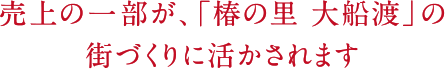 売上の一部が、「椿の里 大船渡」の街づくりに活かされます
