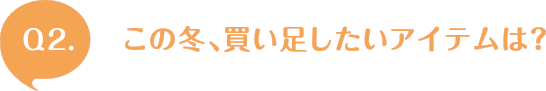 Q2. この冬、買い足したいアイテムは？