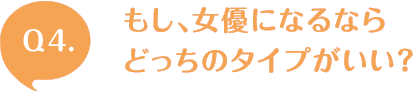 Q4. もし、女優になるならどっちのタイプがいい？