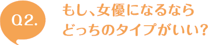 Q2. もし、女優になるならどっちのタイプがいい？