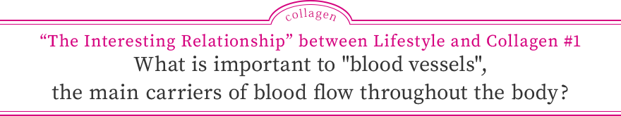 “The Interesting Relationship” between Lifestyle and Collagen #1 What is important to “blood vessels”, the main carriers of blood flow throughout the body?