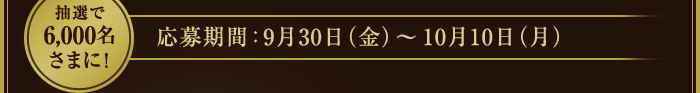 応募期間：9月30日（金）〜10月10日（月）