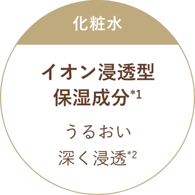 化粧水 イオン浸透型保湿成分*1 うるおい深く浸透*2