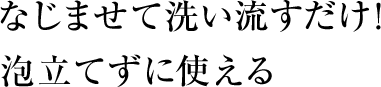 なじませて洗い流すだけ！泡立てずに使える