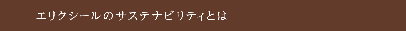 エリクシールのサステナビリティ