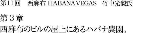 第11回 西麻布 HABANA VEGAS 竹中光毅氏 第3章 西麻布のビルの屋上にあるハバナ農園。