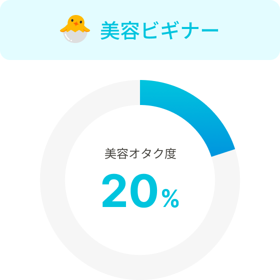 美容ビギナー 美容オタク度20％