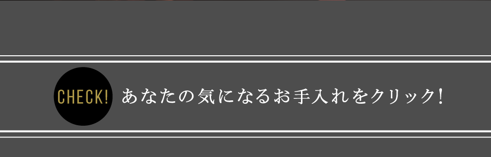 あなたの気になるお手入れをクリック！