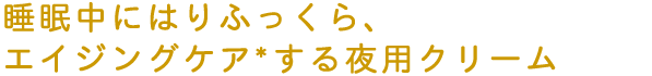 睡眠中にはりふっくら、エイジングケア*する夜用クリーム