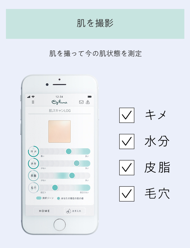 肌を撮影