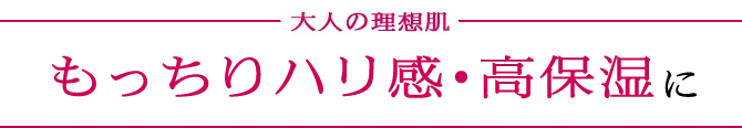大人の理想肌 もっちりハリ感・高保湿に