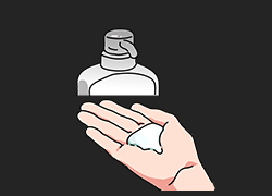 Take a suitable amount of shampoo onto your palm. 