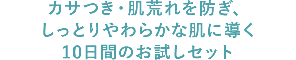 カサつき・肌荒れを防ぎ、しっとりやわらかな肌に導く10日間のお試しセット