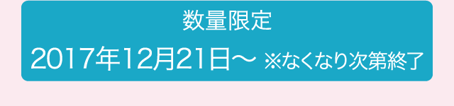 【数量限定】2017年12月21日～ ※なくなり次第終了