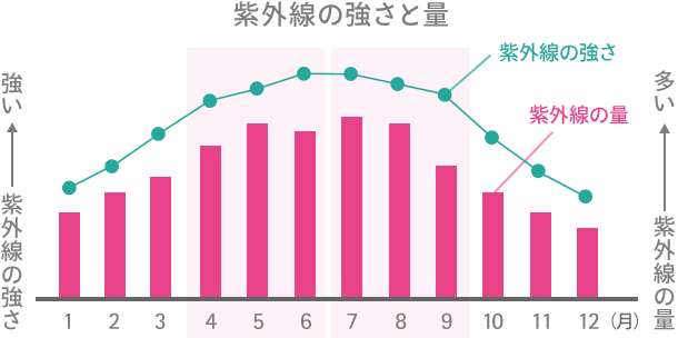 紫外線の強さと量