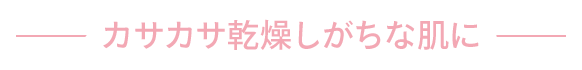 カサカサ乾燥しがちな肌に