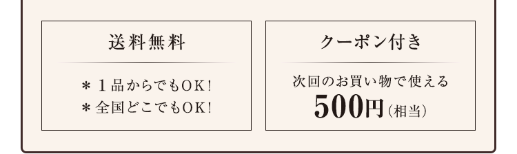 [クーポン付き：次回のお買い物で使える500円(相当)][送料無料：＊１品からでもOK！＊全国どこでもOK！]