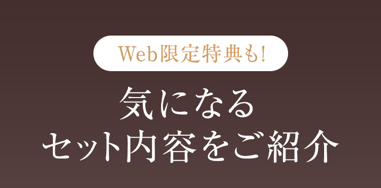 【Web限定特典も！】気になるセット内容をご紹介