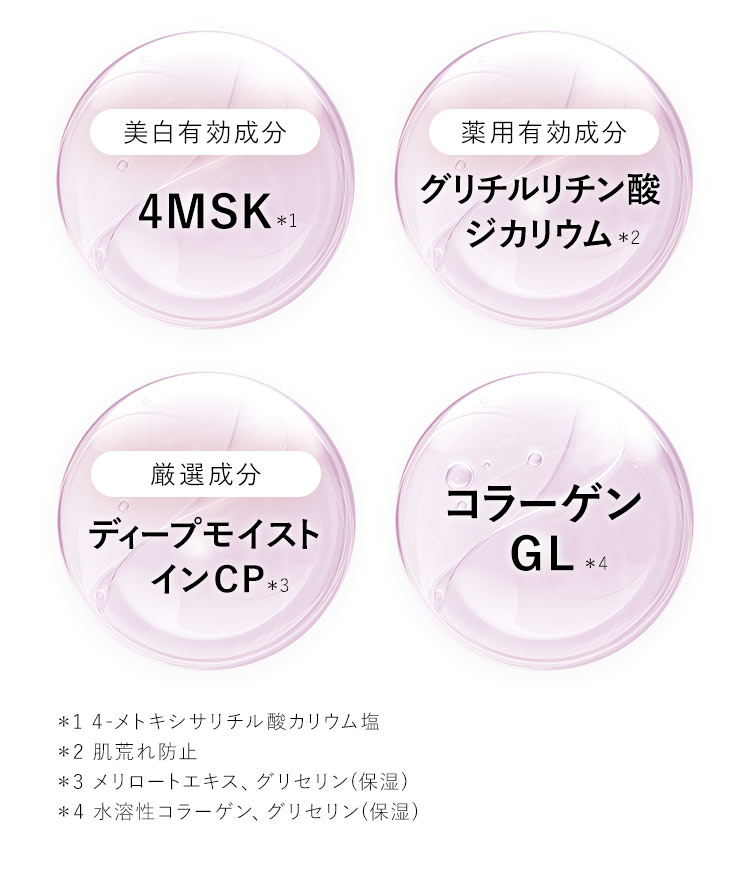 [美白有効成分]4MSK [薬用有効成分]グリチルリチン酸ジカリウム [厳選成分]ディープモイストインCP コラーゲンGL