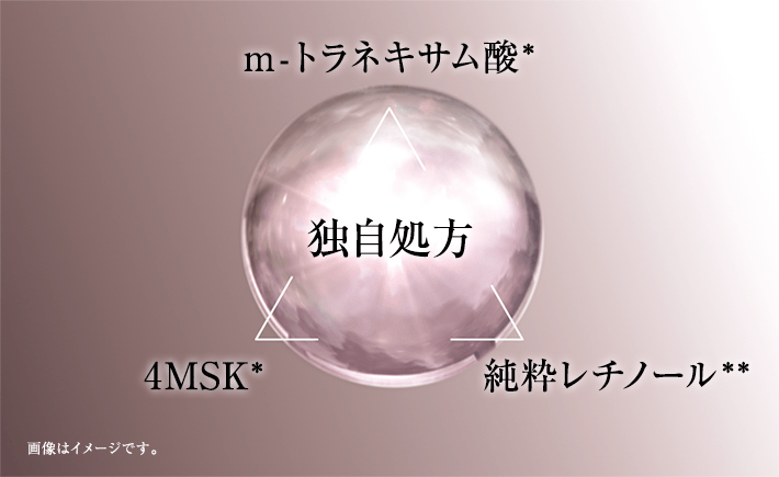 m-トラネキサム酸* 独自処方 4MSK* 純粋レチノール** 画像はイメージです。