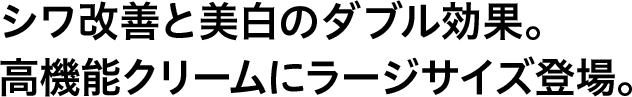 シワ改善と美白のダブル効果。高機能クリームにラージサイズ登場。