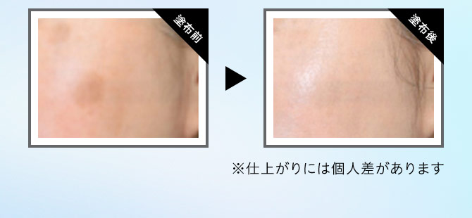 塗布前／塗布後 ※仕上がりには個人差があります
