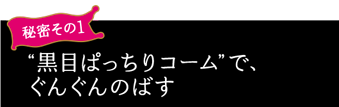 秘密その1 黒目ぱっちりコームでぐんぐんのばす