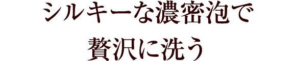 シルキーな濃密泡で贅沢に洗う