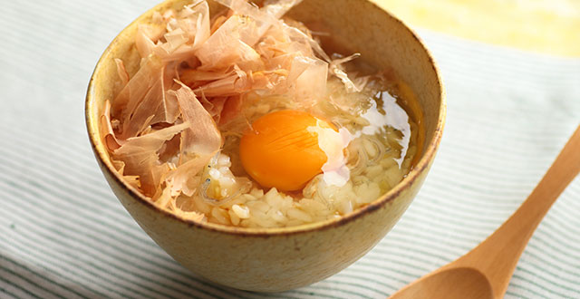 じゃことしょうがのおかか卵雑炊