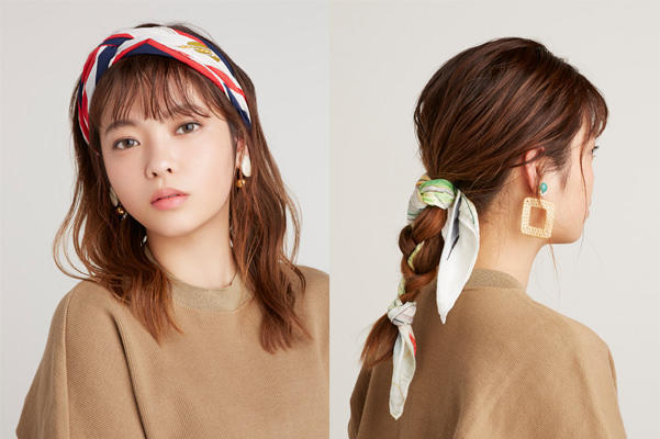 【スカーフの簡単ヘアアレンジ】ダウンスタイルもまとめ髪もこれで完璧♪