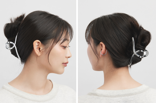 ヘアクリップを使ったアップアレンジの完成