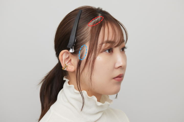 サイドバングのセルフカット方法の画像