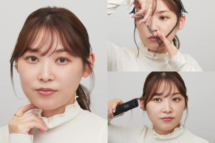 顔周りで即垢抜け＆小顔印象に！「サイドバング」のセルフカット＆ヘアスタイリング方法