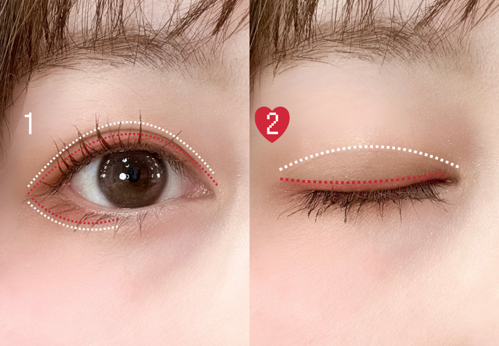 赤アイシャドウの入れ方