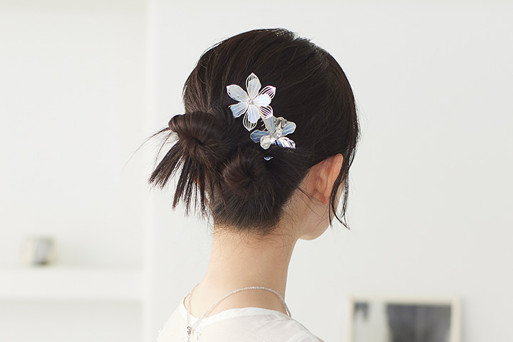 お団子ヘア完成