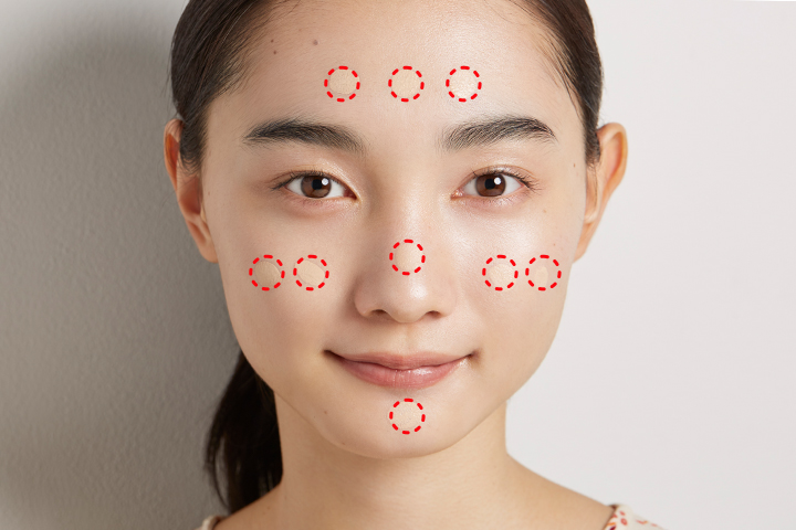 ファンデーションを置くガイドライン