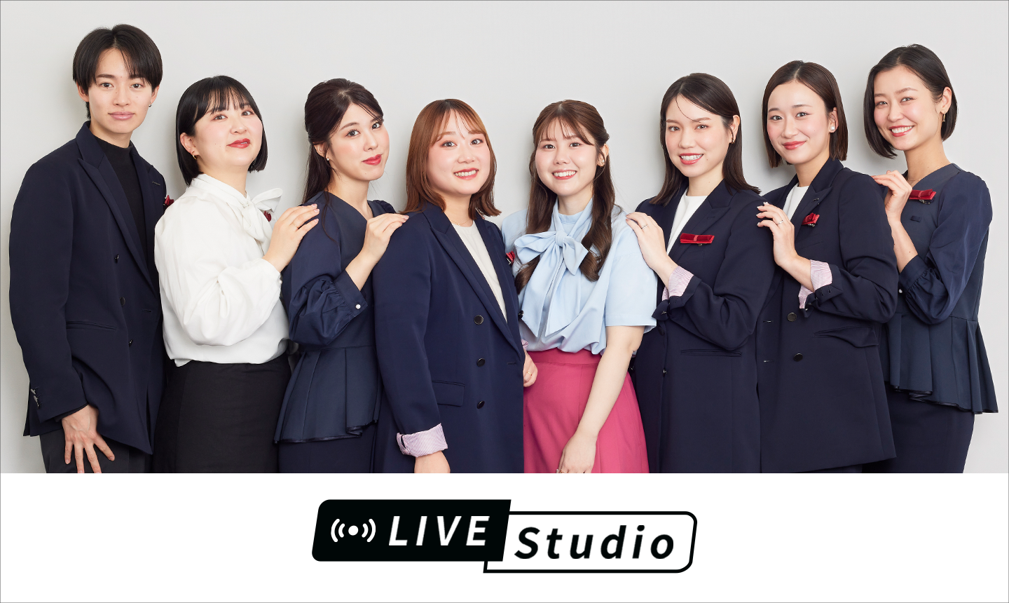 資生堂パーソナルビューティーパートナー（資生堂美容部員）集合。左からGoken、あーちゃん、MIYA、Minami、みこ、エリー、HINA、CHIRO